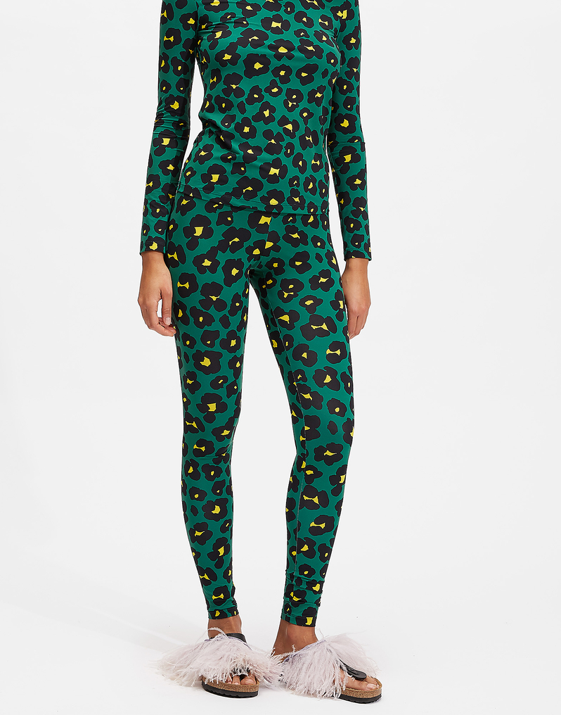 LaDoubleJ Leggings LaDoubleJ Leggings Flower Leopard Verde TRO0013JER005FLL0002