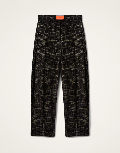 La DoubleJ Pleated Pants Bicolor Black TRO0214WOL040BIC01BL01