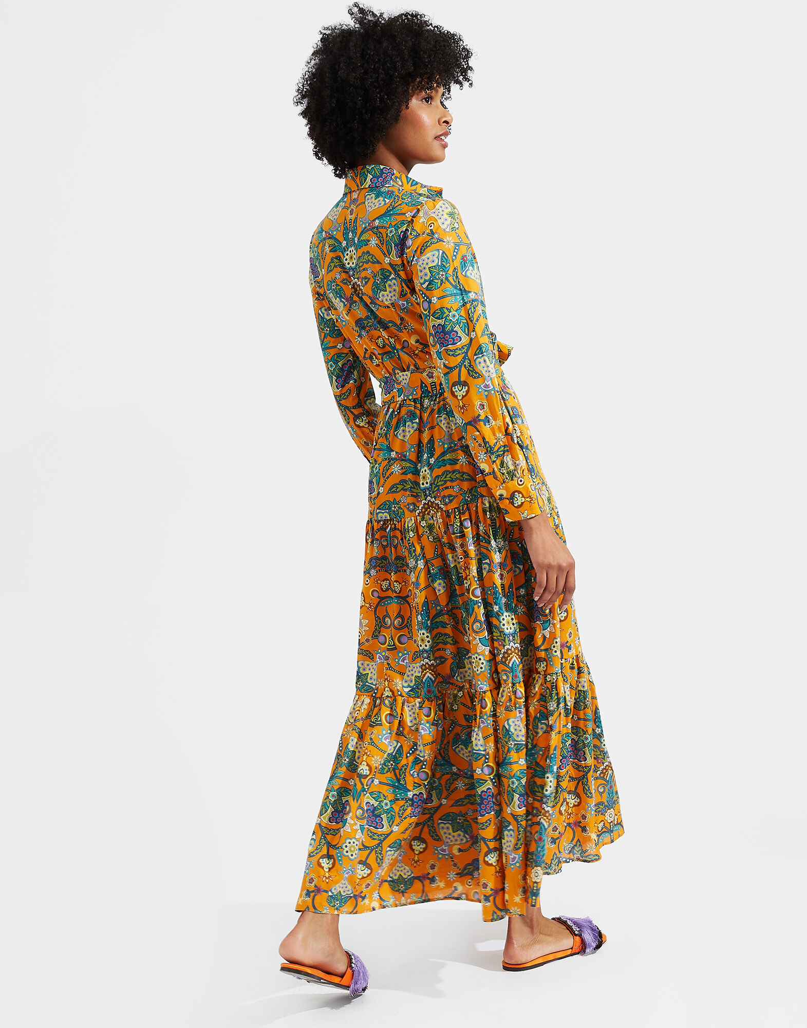 La DoubleJ Bellini Dress Tree Of Life Arancio DRE0016COT003TFL0002