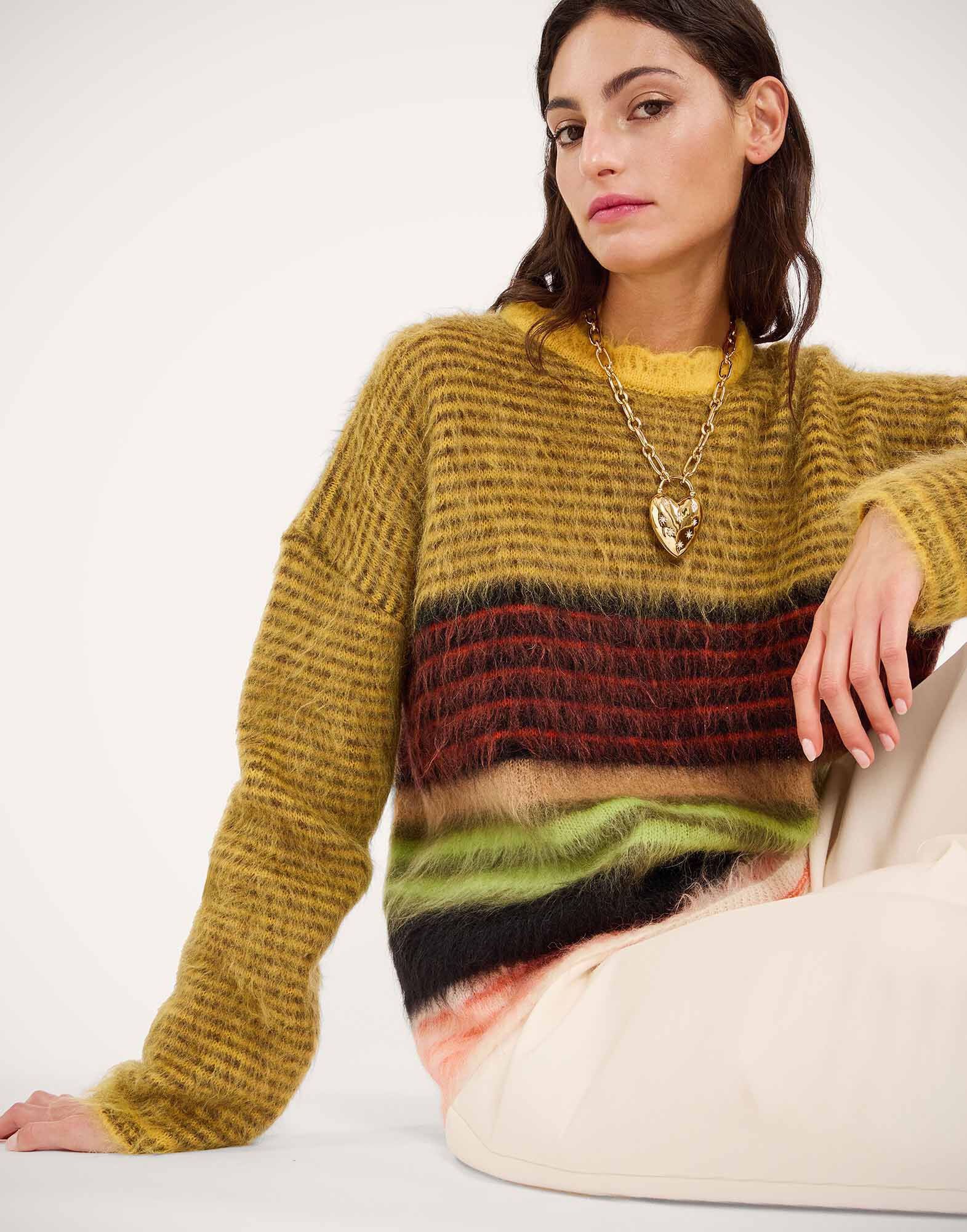 La DoubleJ Brera Sweater Multicolor Yellow PUL0320KNI181VA425OR02