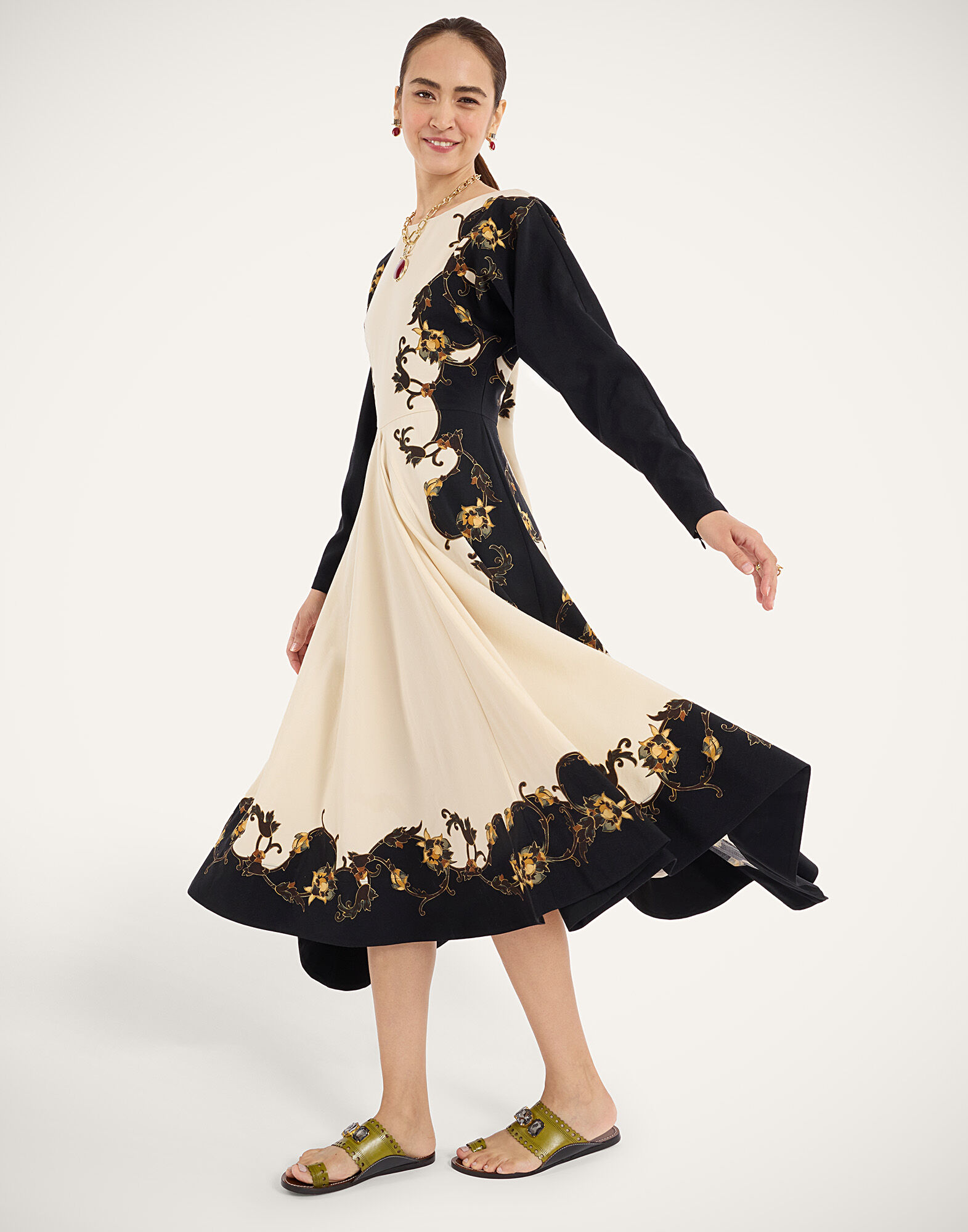 La DoubleJ 9 To 5 Dress Buttercup Plac&eacute;e Black DRE1142WOL037BTC03BL01