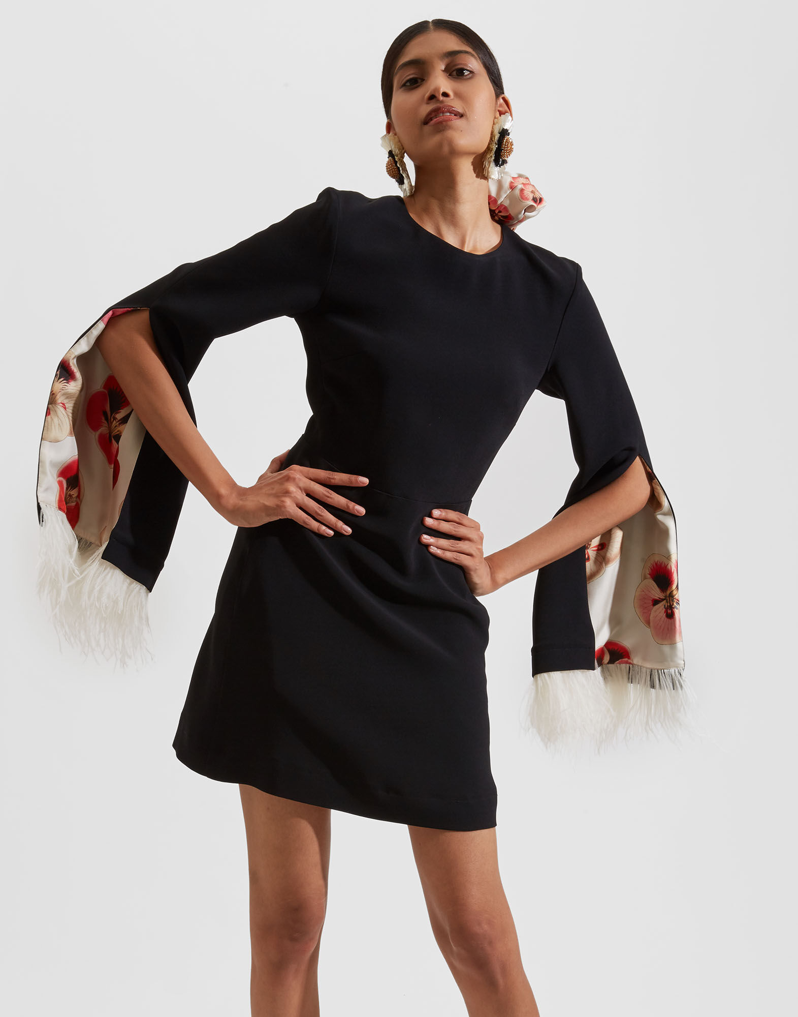 La DoubleJ Spock Dress (With Feathers) Solid Black DRE0312CAD002BLA0001
