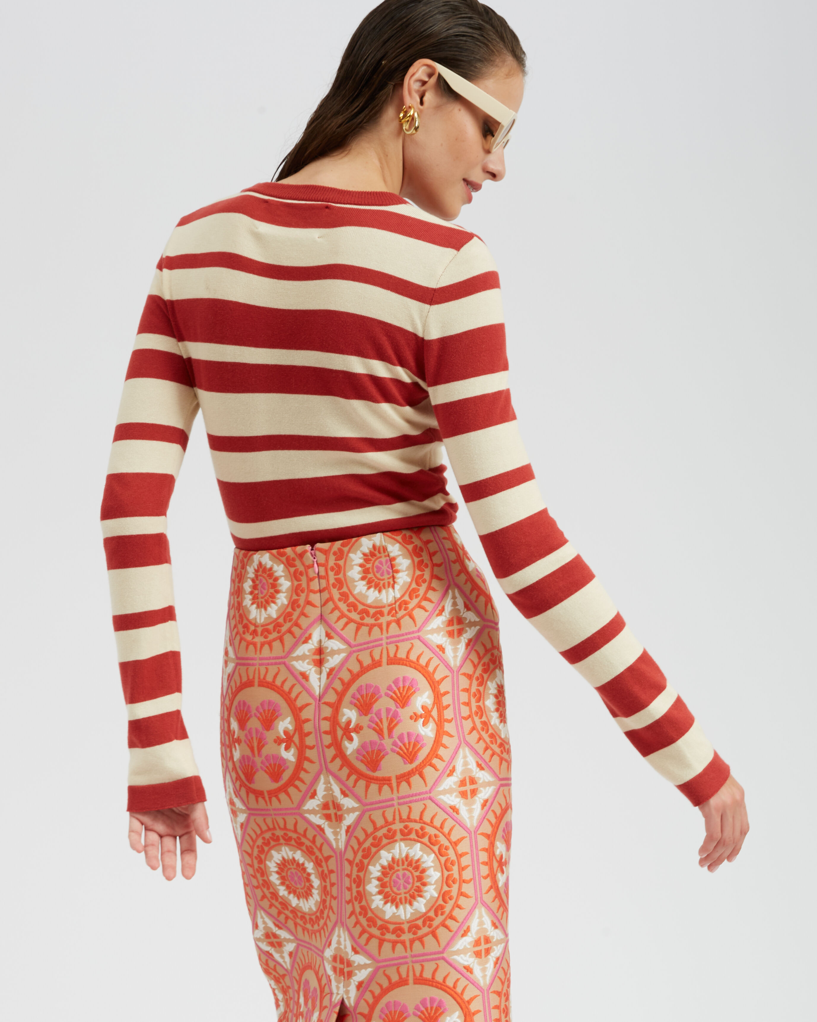 La DoubleJ Crew Top Solid Ivory PUL0118KNI106VA237WH04