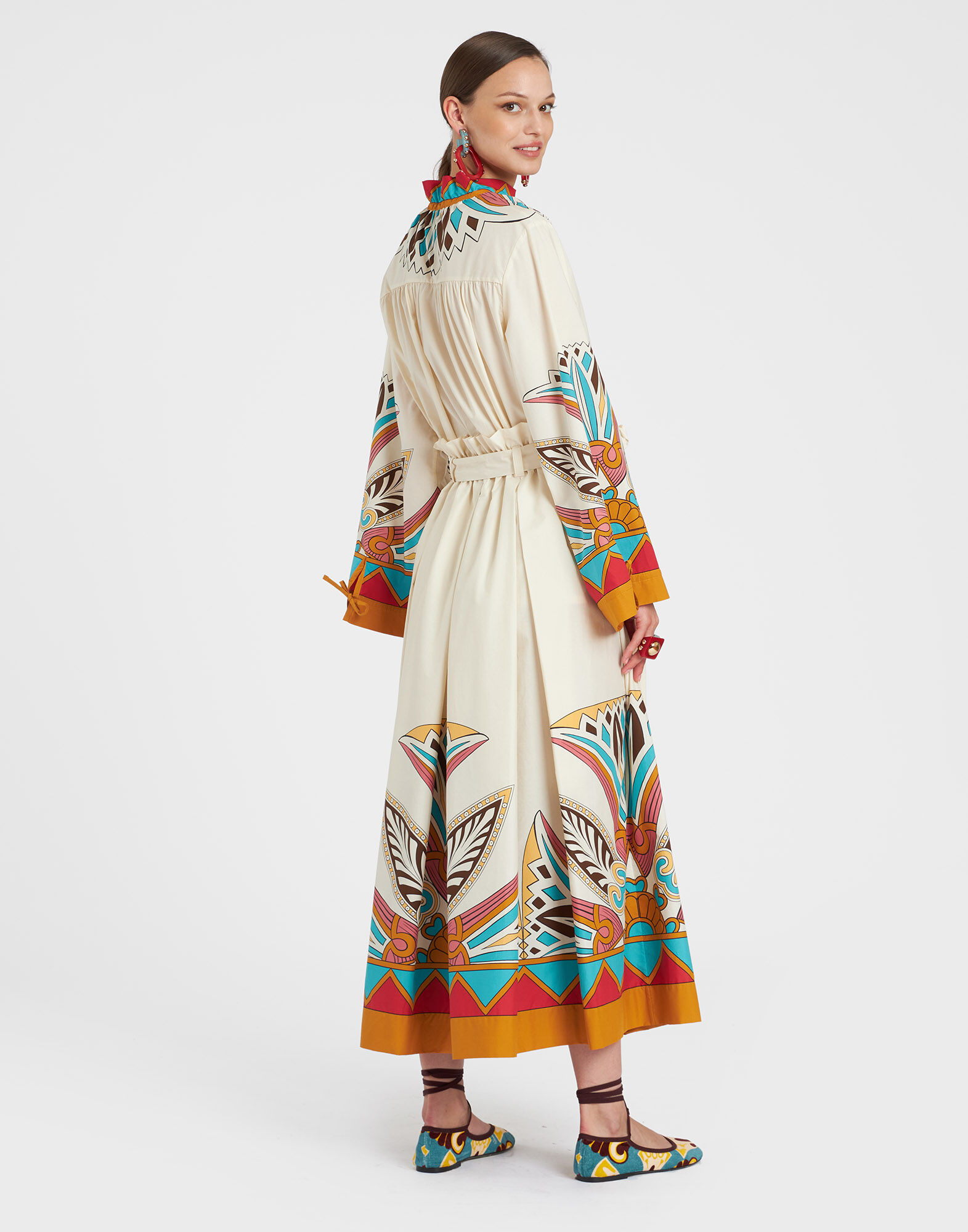 La DoubleJ Sardegna Skirt Lotus Plac&eacute;e Turquoise SKI0044COT015LOT01BU08