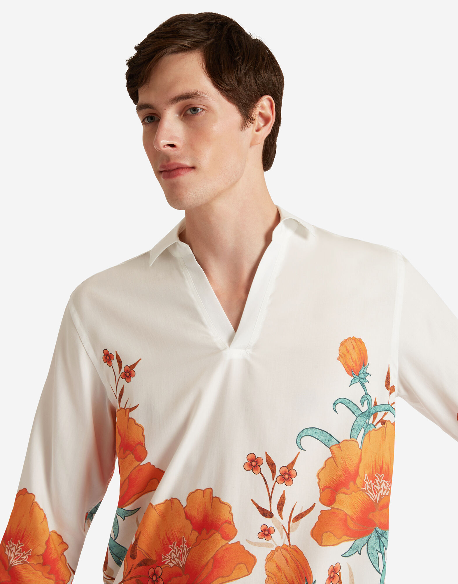 La DoubleJ Ridley Shirt Morpheus Plac&egrave;e Orange SHI0119LYO001OPI01OR02