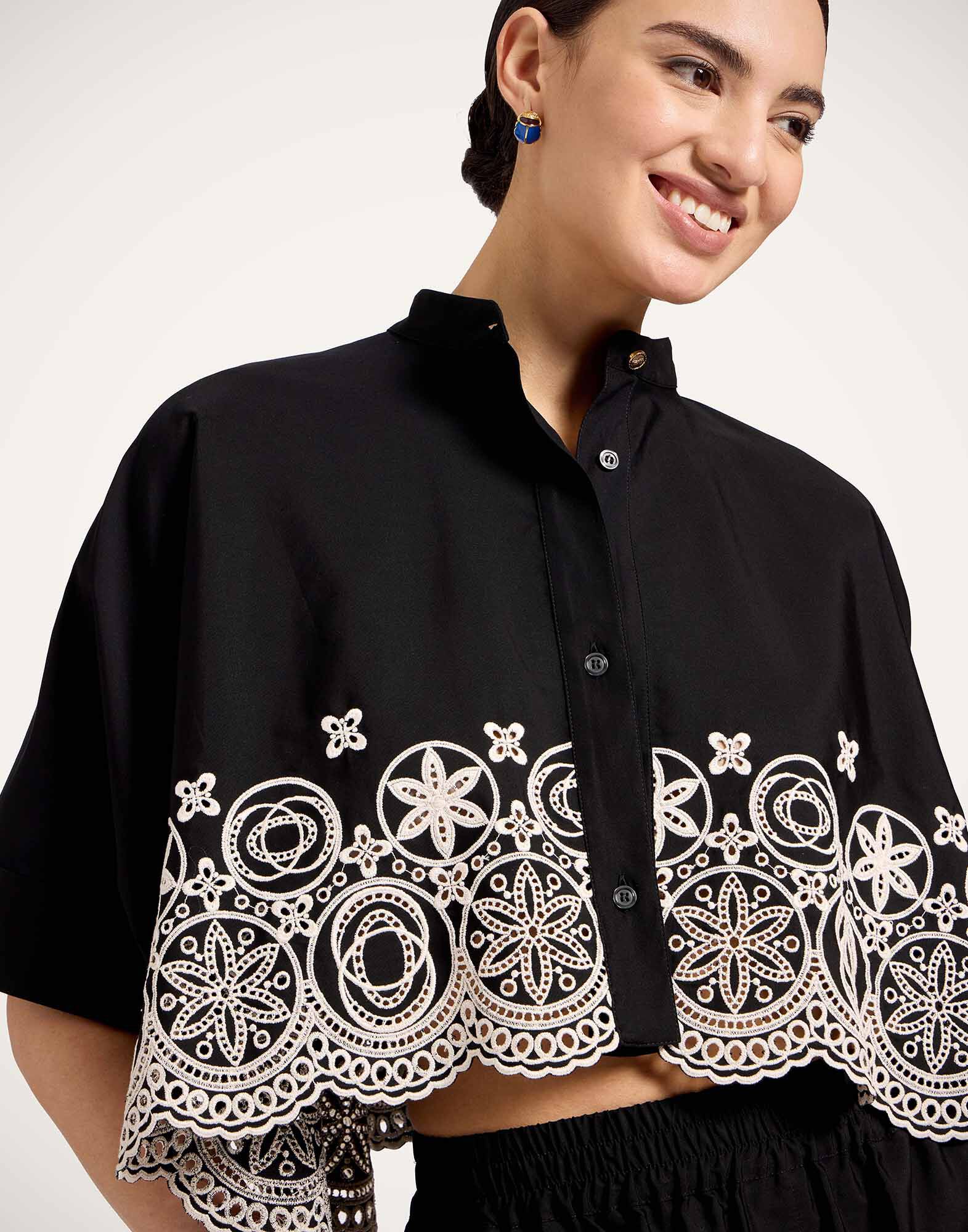 La DoubleJ Mini Foulard Shirt Eclipse Solid Black SHI0168SAN006ECL03BL01