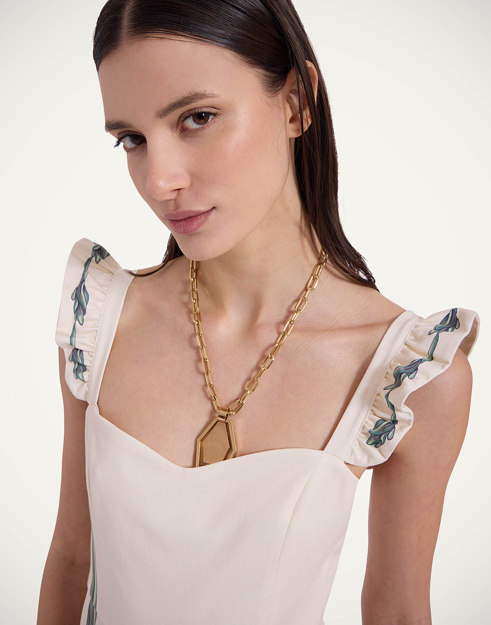 La DoubleJ Gingerbread Dress Iris Plac&eacute;e Ivory DRE0672COT037IRS07WH04