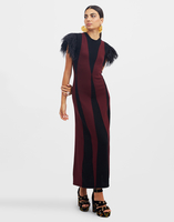 La DoubleJ Harlequin Sleeveless Dress Bordeaux &amp; Black DRE0607KNI066VA197RE02