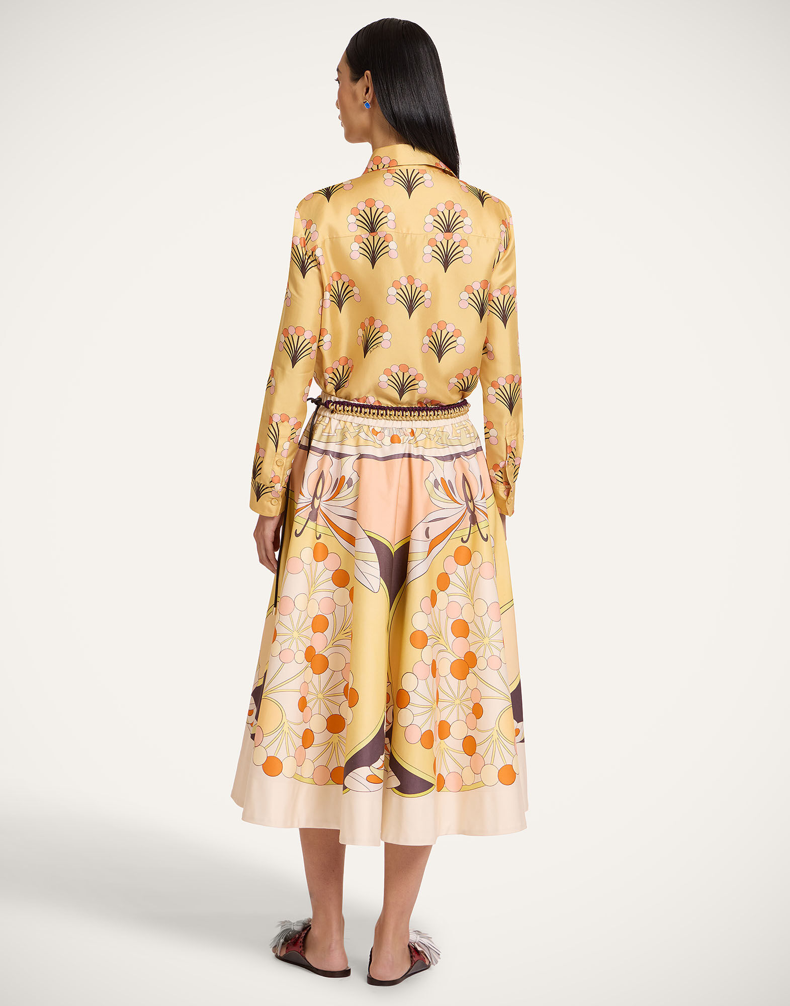 La DoubleJ Ballerina Skirt Florette Plac&eacute;e Pale Pink SKI0199COT094FLO08PI02