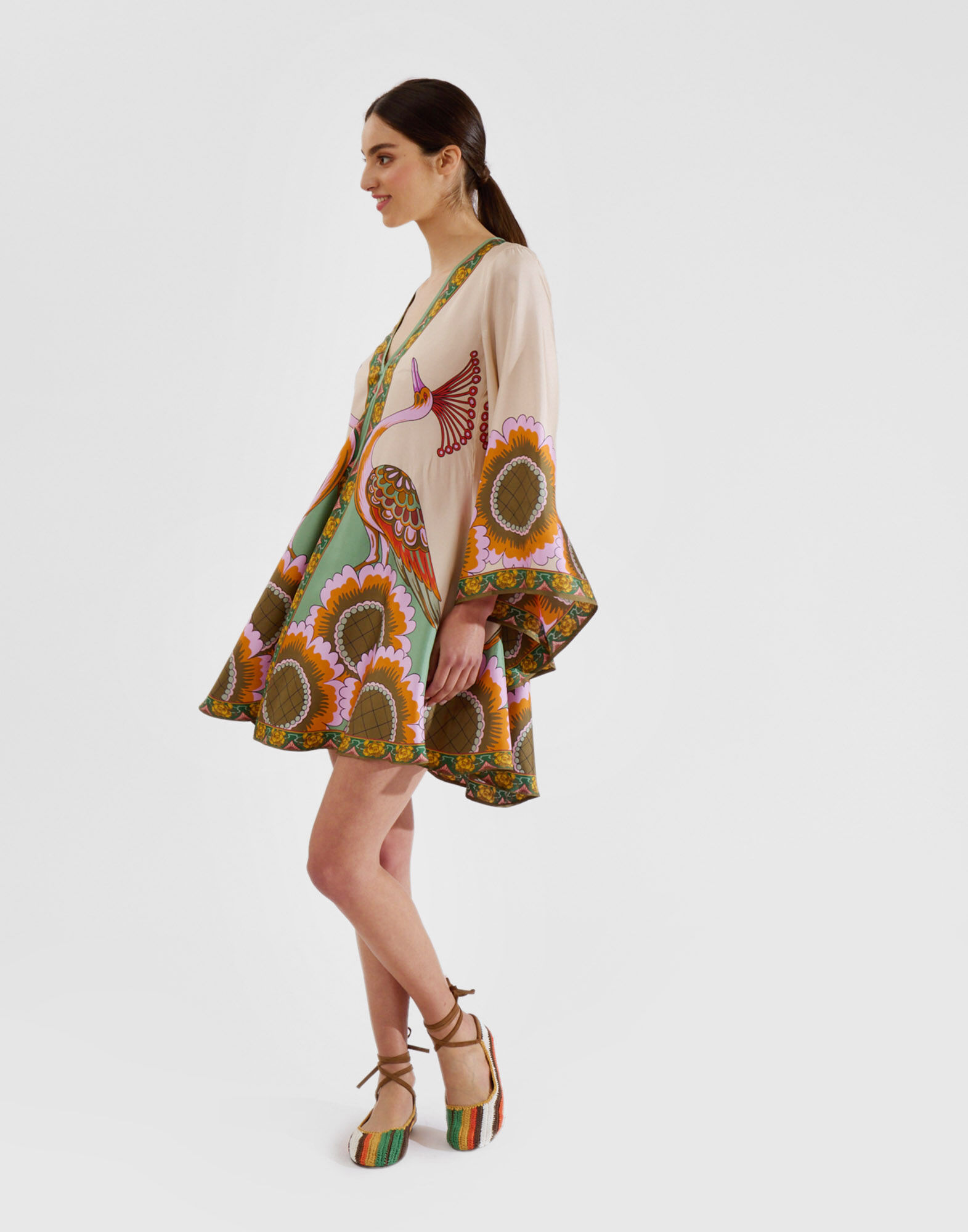 La DoubleJ Mini Magnifico Dress Taormina Plac&eacute;e Militare DRE0575SIL006LRT01GR12