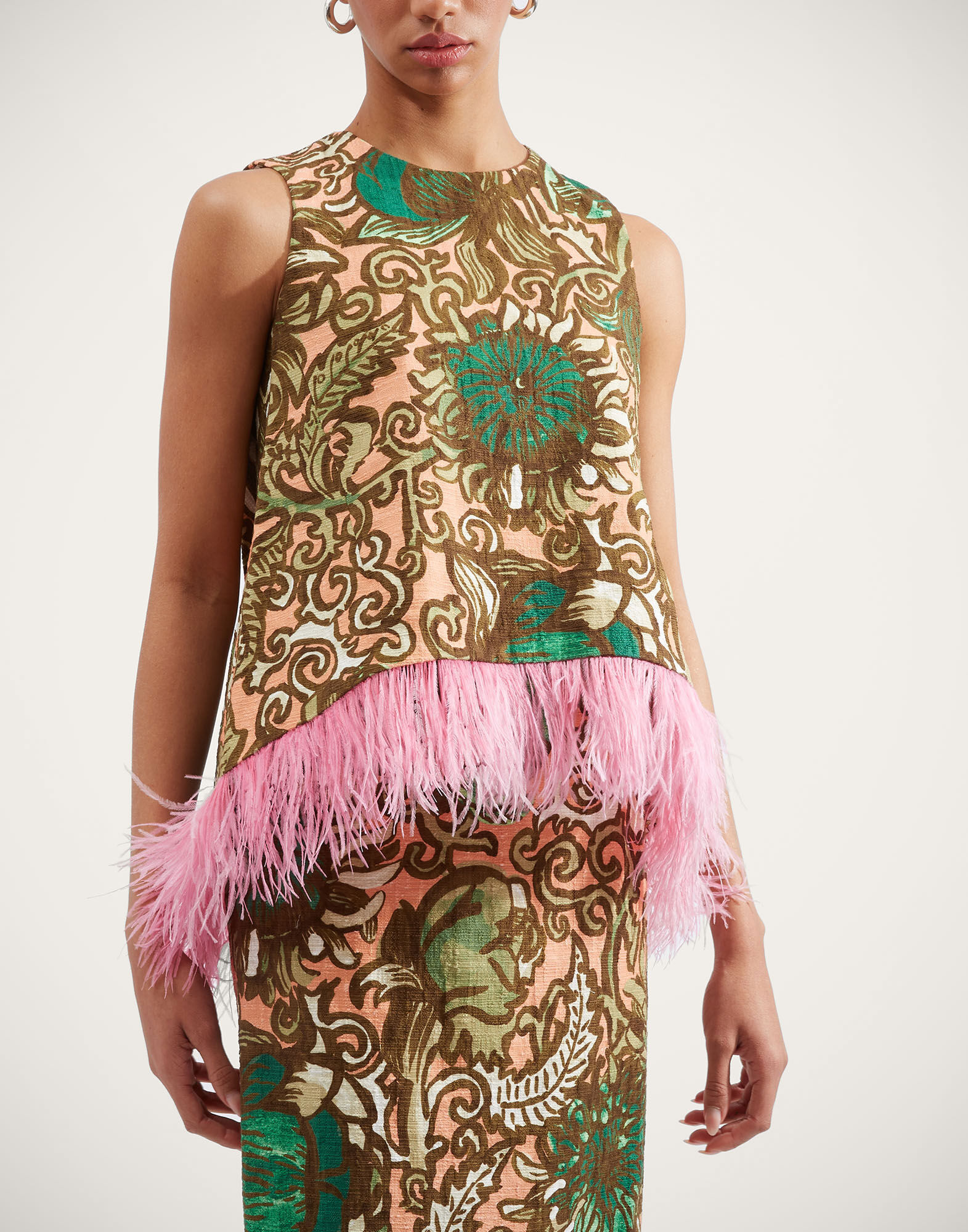 La DoubleJ La Scala Top (With Feathers) Anemone Pink TOP0013COT005ANE02GR05