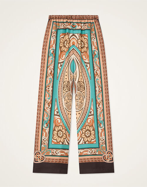 La DoubleJ Club Pants Kells Plac&eacute;e Blue Petrol TRO0210SIL026KEL03BU05