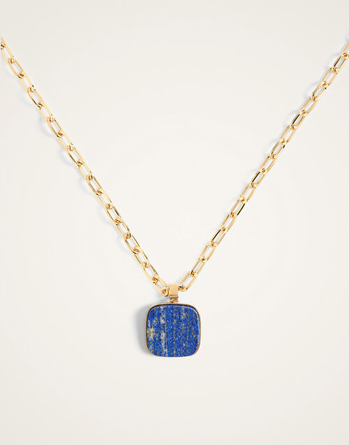 La DoubleJ Soul Pendant Necklace 24k Gold Plate & Lapis Lazuli NEC0017BRA003LAP01YE05