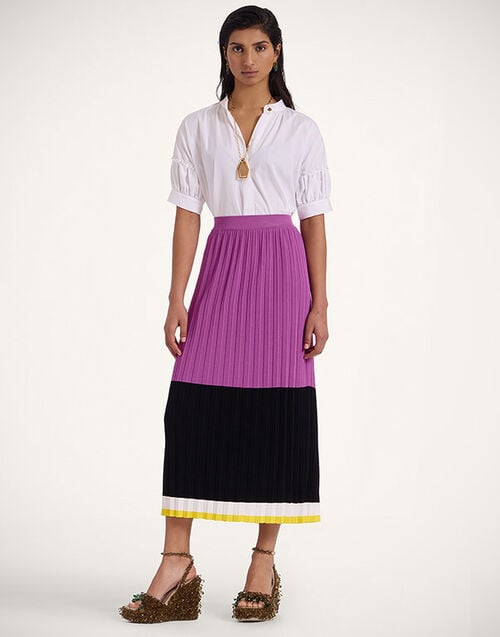 La DoubleJ Organetto Skirt La DoubleJ Organetto Skirt Color Block Purple & Black SKI0143KNI150VA345PU01