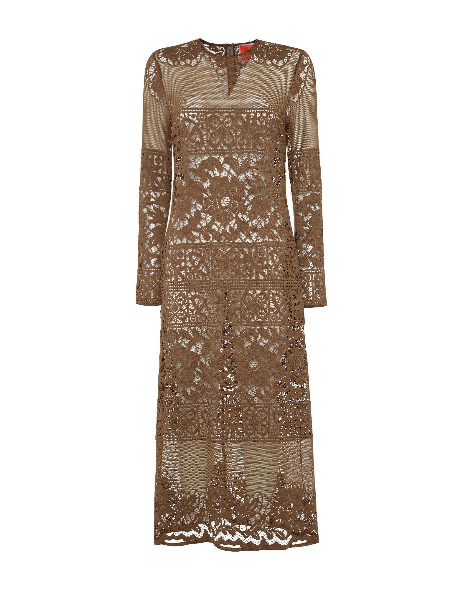 La DoubleJ Lacey Long Sleeve Swing Dress Military Green DRE0418EMB028SOLIDGR12