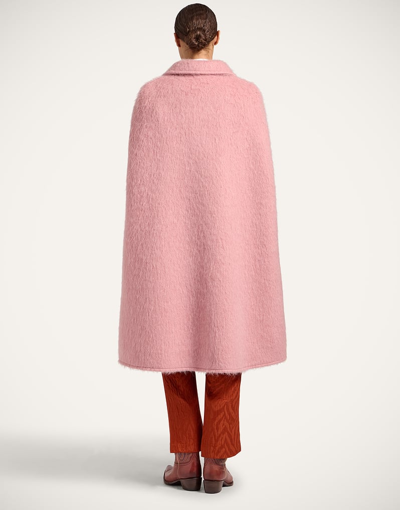 La DoubleJ Milano Cape Coat La DoubleJ Milano Cape Coat Solid Pink JAC0152WOL029SOLIDPI01
