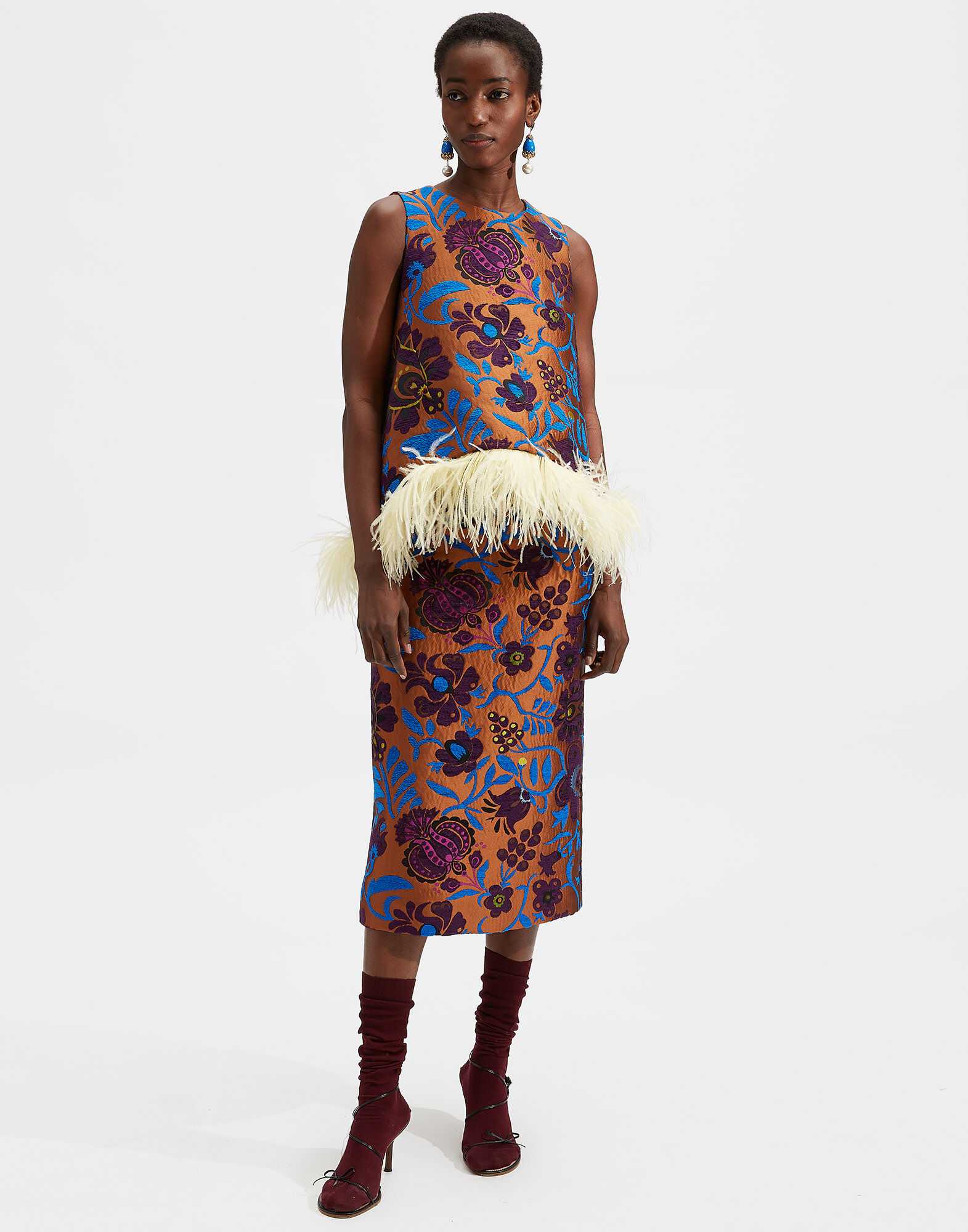 LaDoubleJ Pencil Skirt Jacquard Selva SKI0011JAC025SEL0003