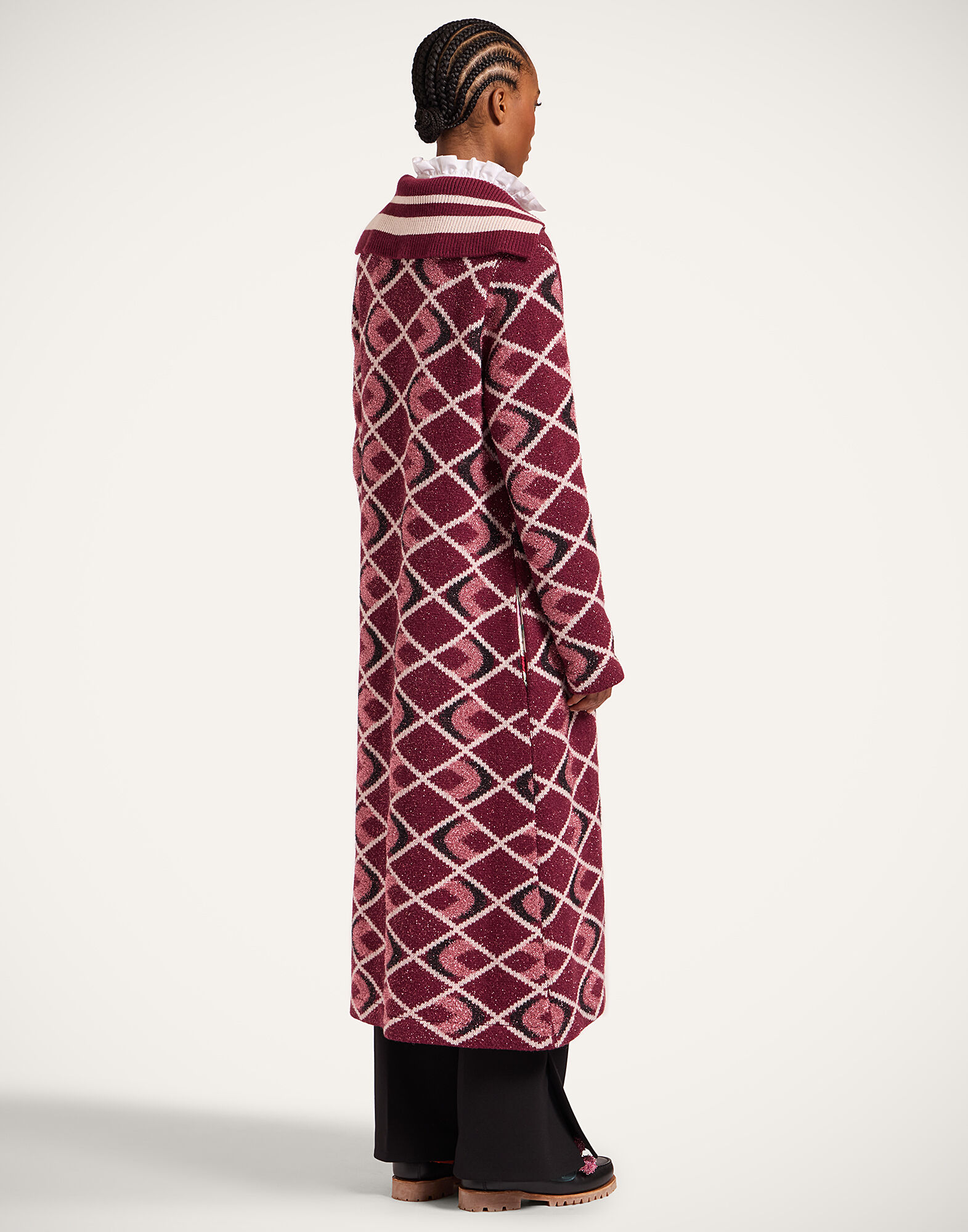 La DoubleJ Half-Light Coat Multicolor Burgundy JAC0184KNI132VA454RE02