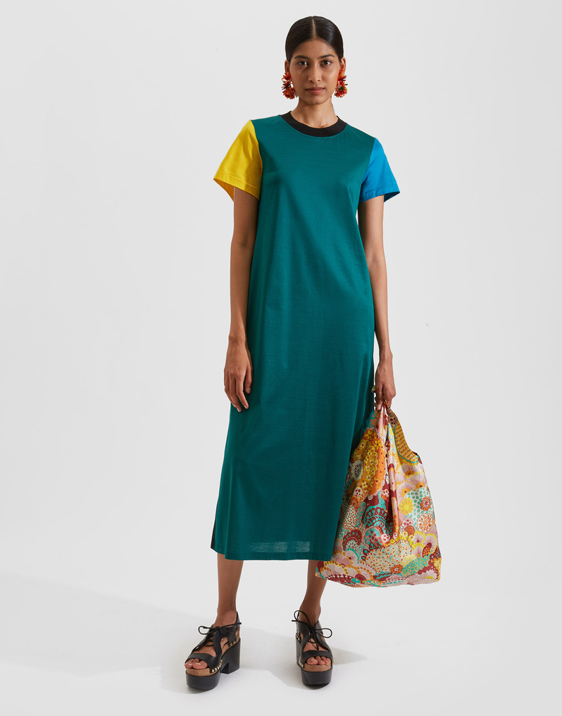 La DoubleJ Sporty Swing Dress La DoubleJ Sporty Swing Dress Color Block Green DRE0247JER018CLB0002