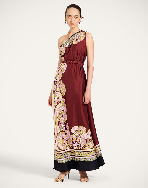 La DoubleJ Roy Dress Kells Swirl Plac&eacute;e Burgundy DRE0304SIL006KLS01RE07