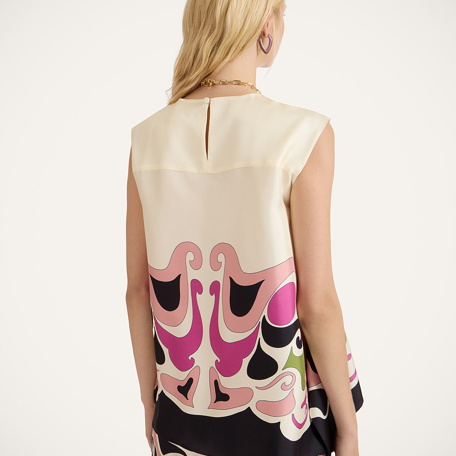 La Doublej San Carlo Printed Silk Twill Top