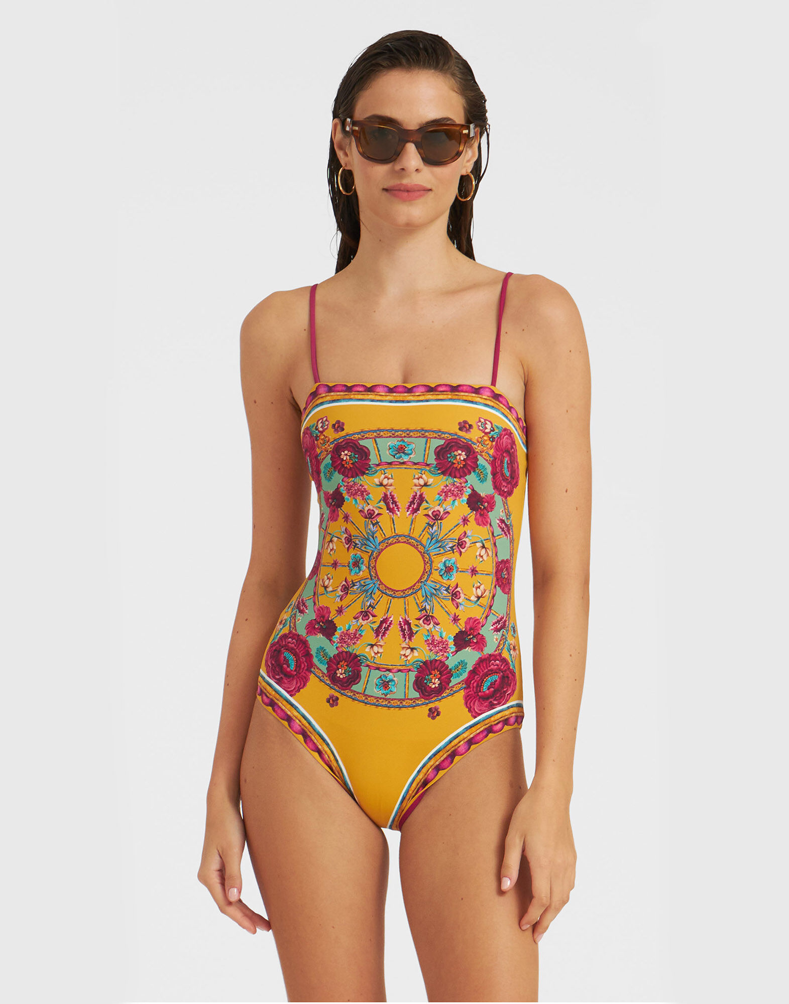 Elle Swimsuit in Zodiac Placee Marigold for Women La DoubleJ