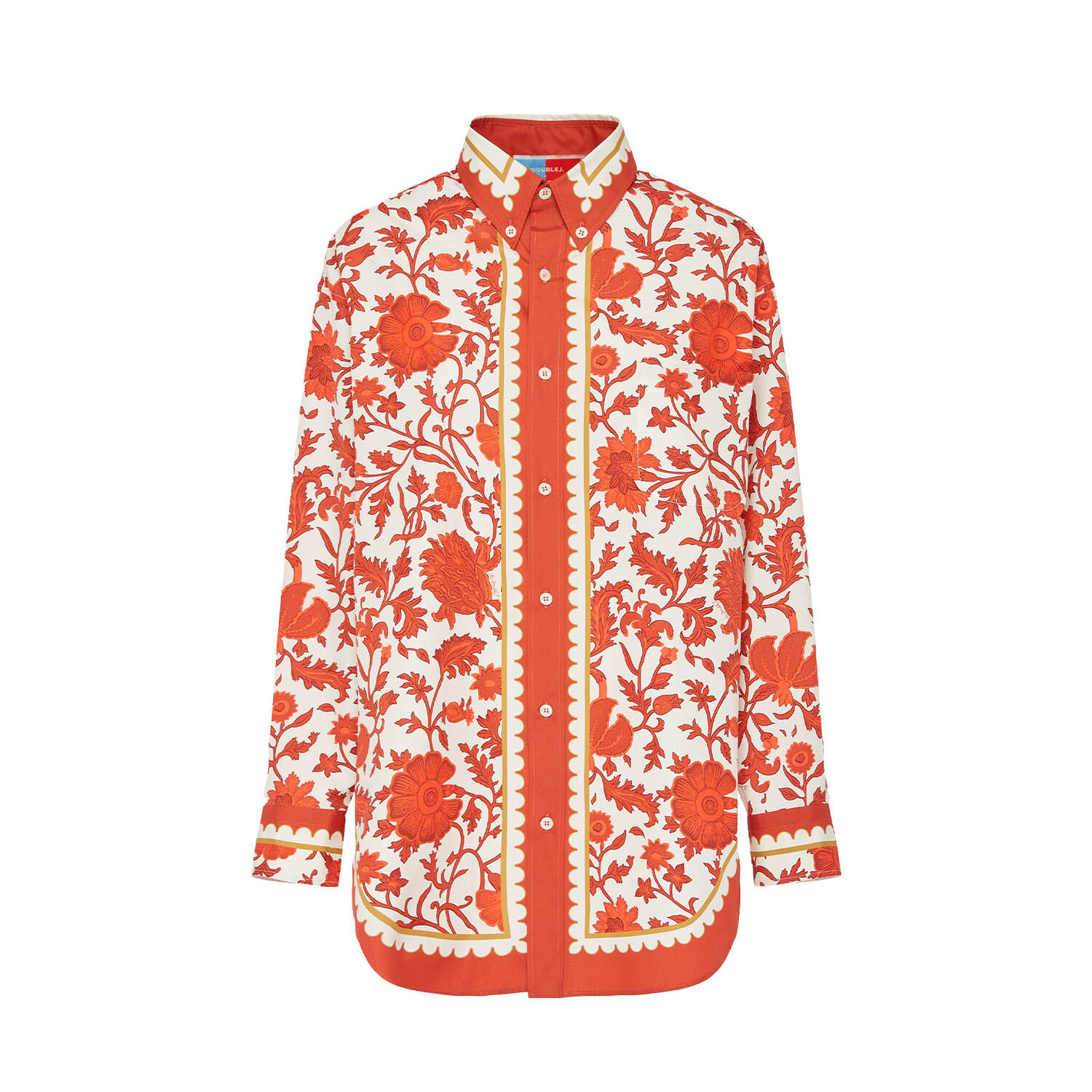 La Doublej + Orlebar Brown Better Than Your Boyfriend's Printed Cotton-poplin Shirt In Dragonflower Placée Red