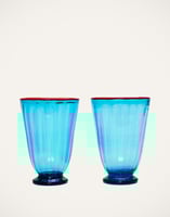 La DoubleJ Rainbow Glass Set of 2 La DoubleJ Rainbow Glass Set of 2 Turquoise GLA0014MUR001TUR0004