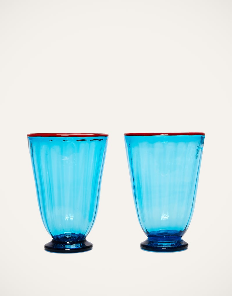 La DoubleJ Rainbow Glass Set of 2 La DoubleJ Rainbow Glass Set of 2 Turquoise GLA0014MUR001TUR0004