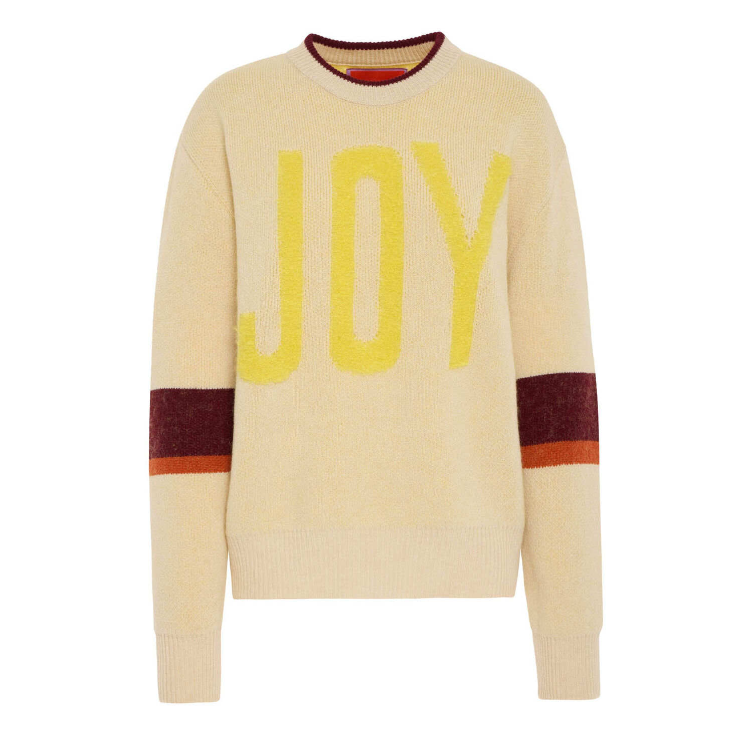 La Doublej Joy Sweater In Color Block Beige & Yellow