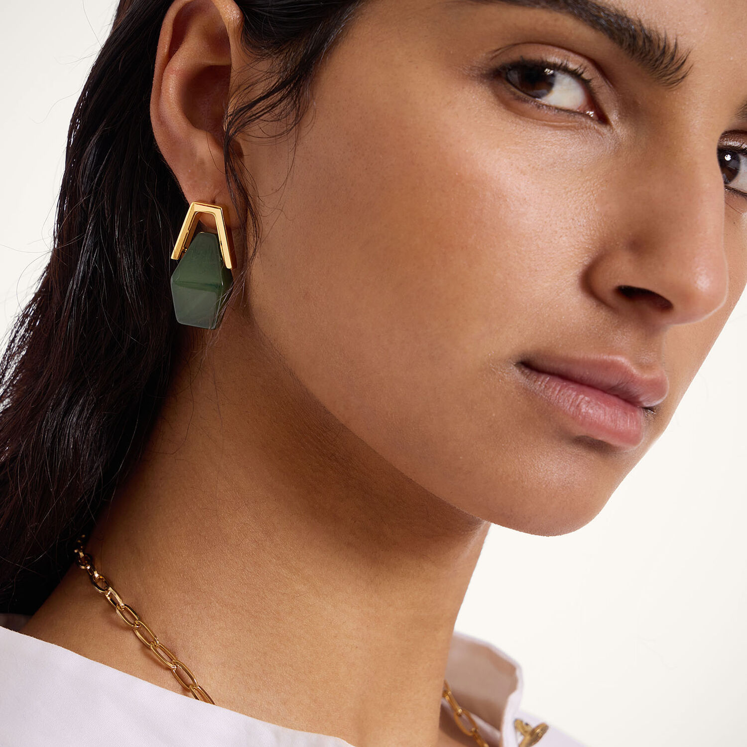 La Doublej Portal Earrings In Solid Camouflage