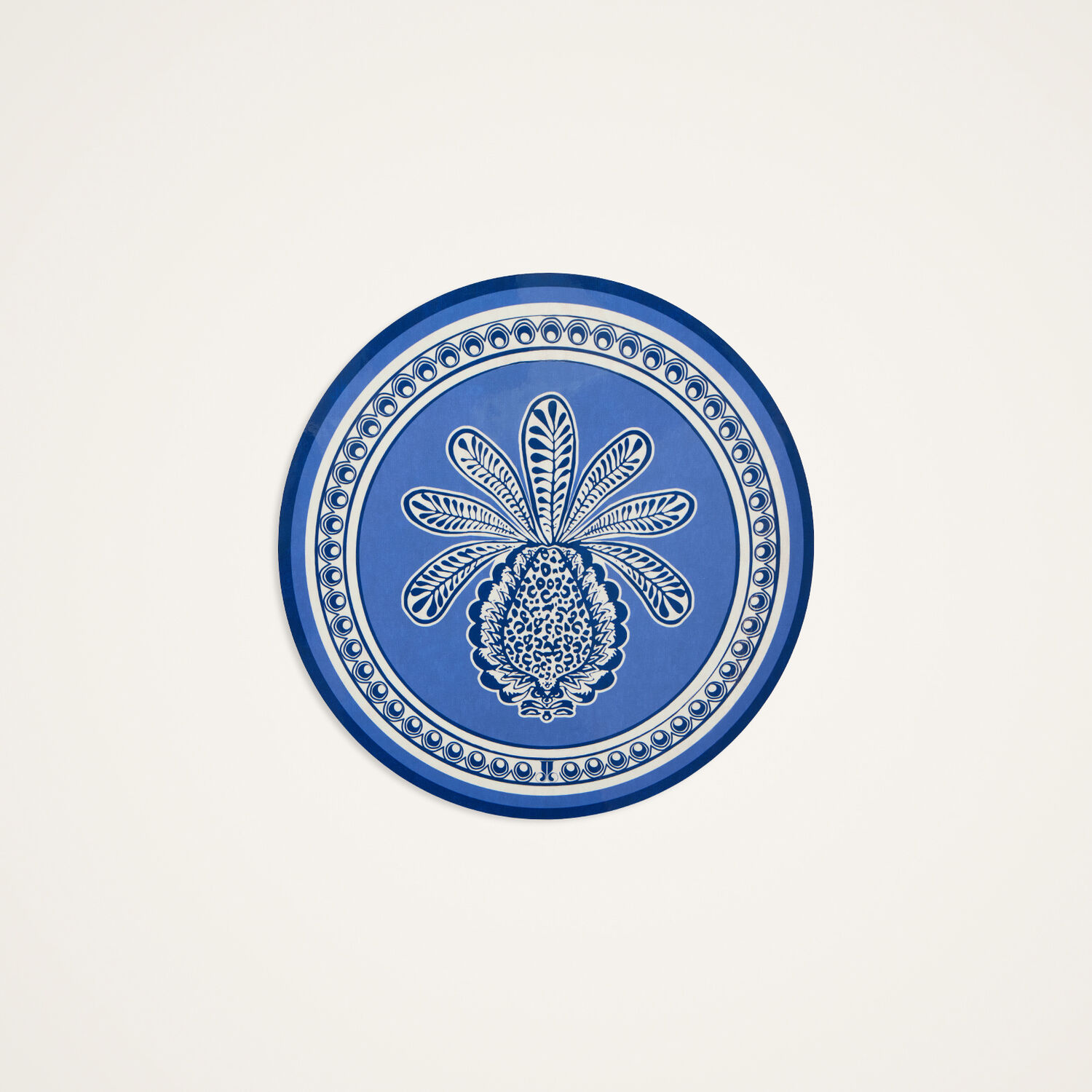 La Doublej Disk Placemats Set Of 2 In Big Pineapple Blue