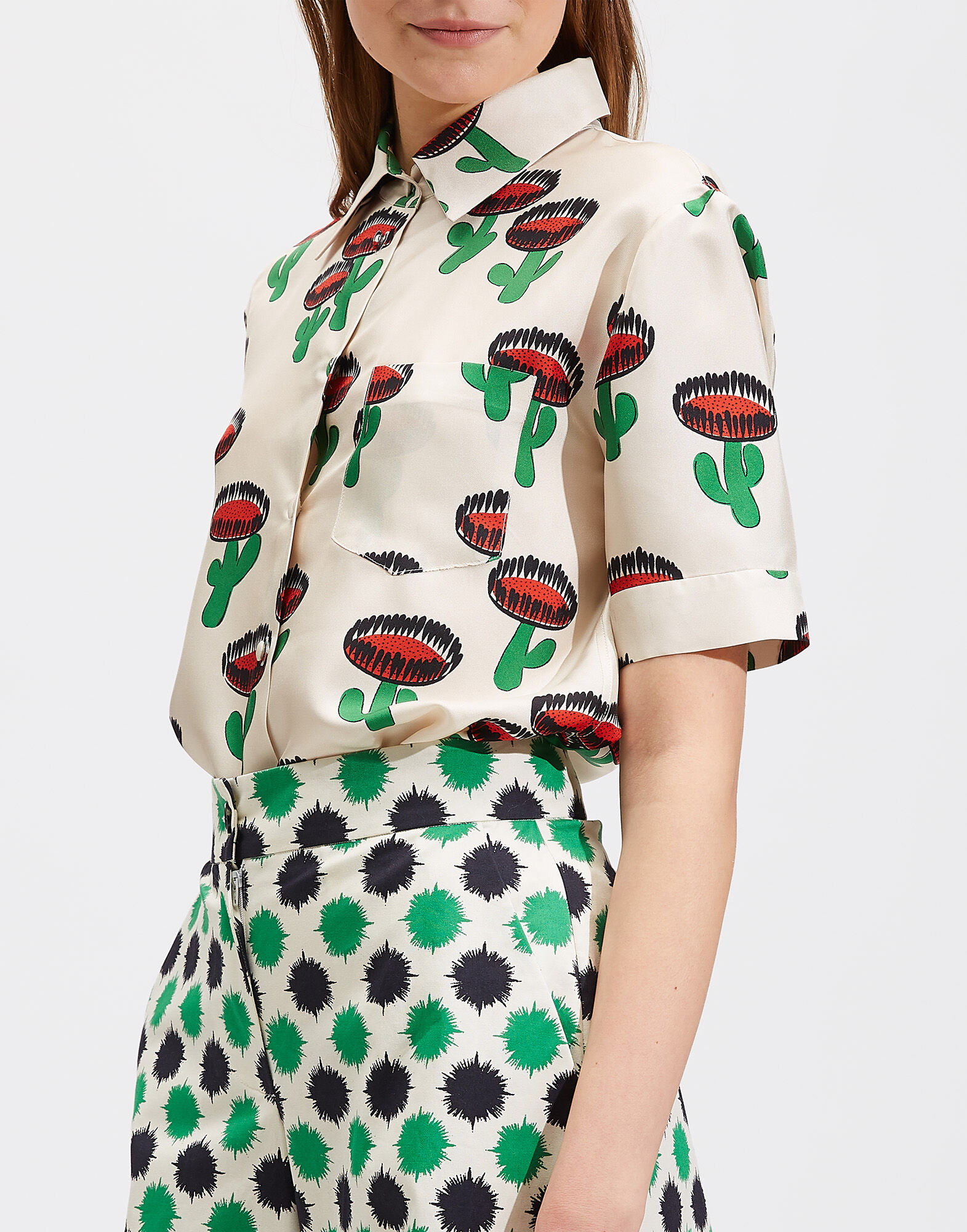 LaDoubleJ Clerk Shirt Chirpy Cactus SHI0020SIL001CHI0001