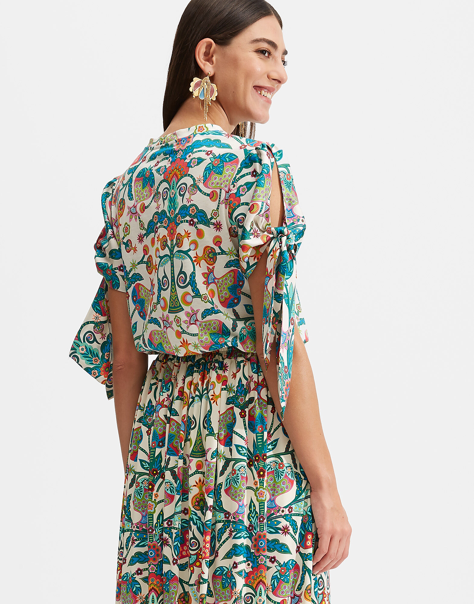 LaDoubleJ Tie T-Shirt Tree Of Life Bianco TOP0032JER002TFL0001