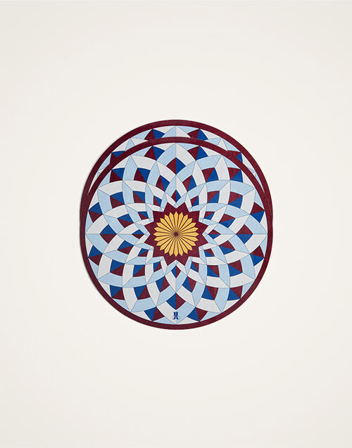 La DoubleJ Disk Placemats Set Of 2 Lotus Of Life Blue PMT0032CRK001LOL01BU03