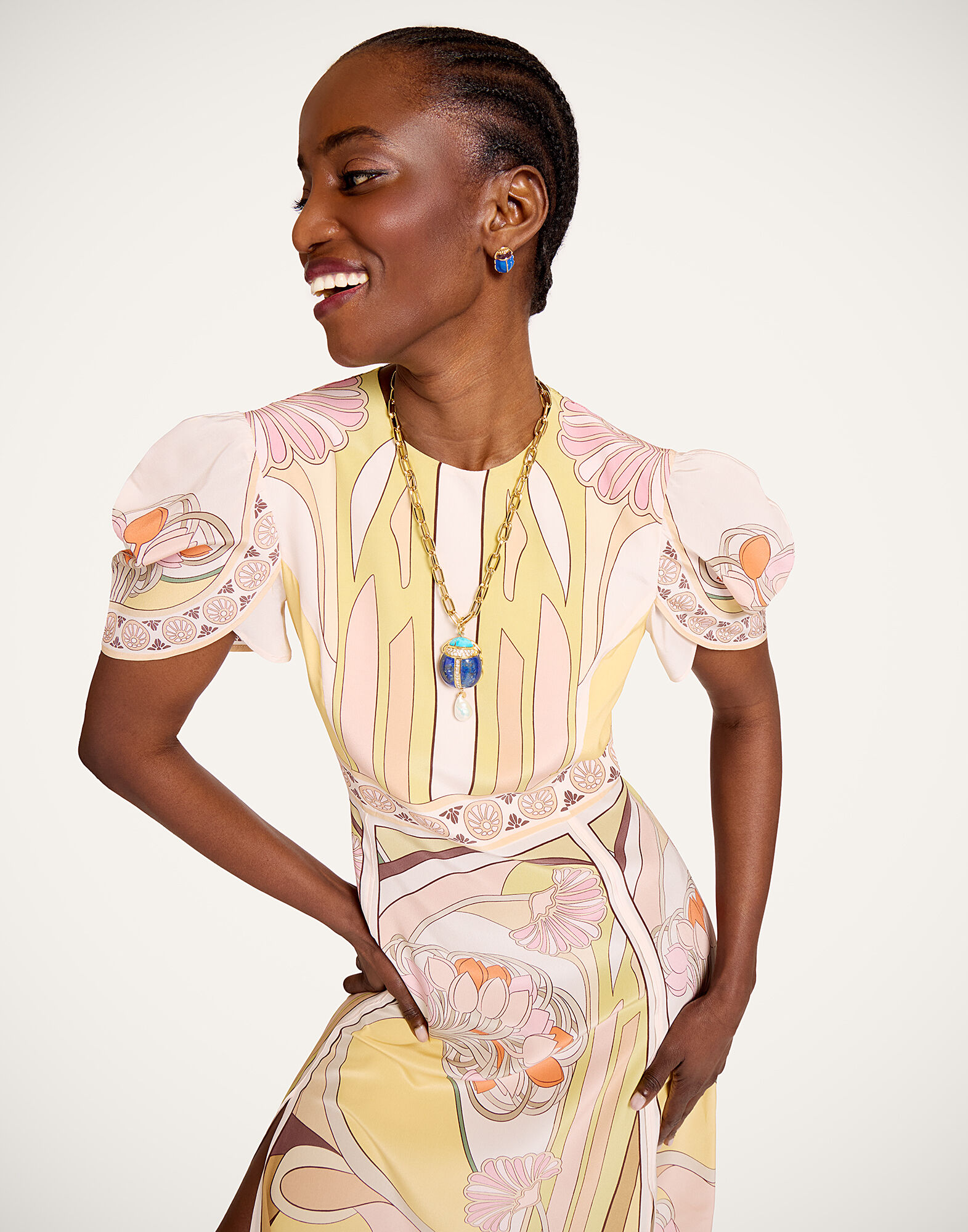 La DoubleJ Cherie Scarf Dress Tulip Plac&eacute;e Pale Pink DRE0936CRE002TUL07PI02