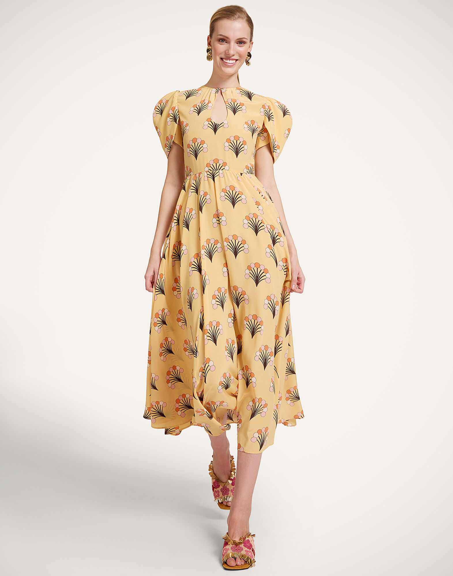 La DoubleJ Petal Dress Florette Yellow DRE1032CRE001FLO05YE02