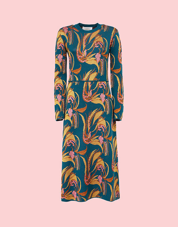 LaDoubleJ Bee Dress Windy Flowers Blu DRE0096KNI011WIN0002