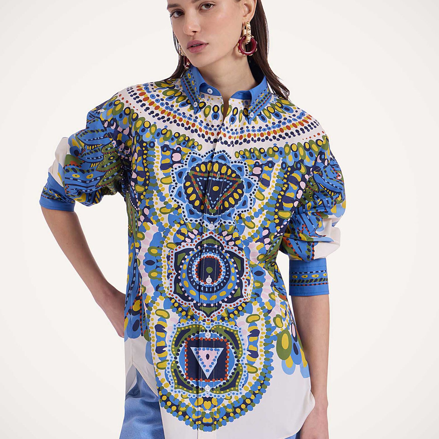 Shop La Doublej Better Than You Boyfriend's Shirt In Chakra Placée Multicolor