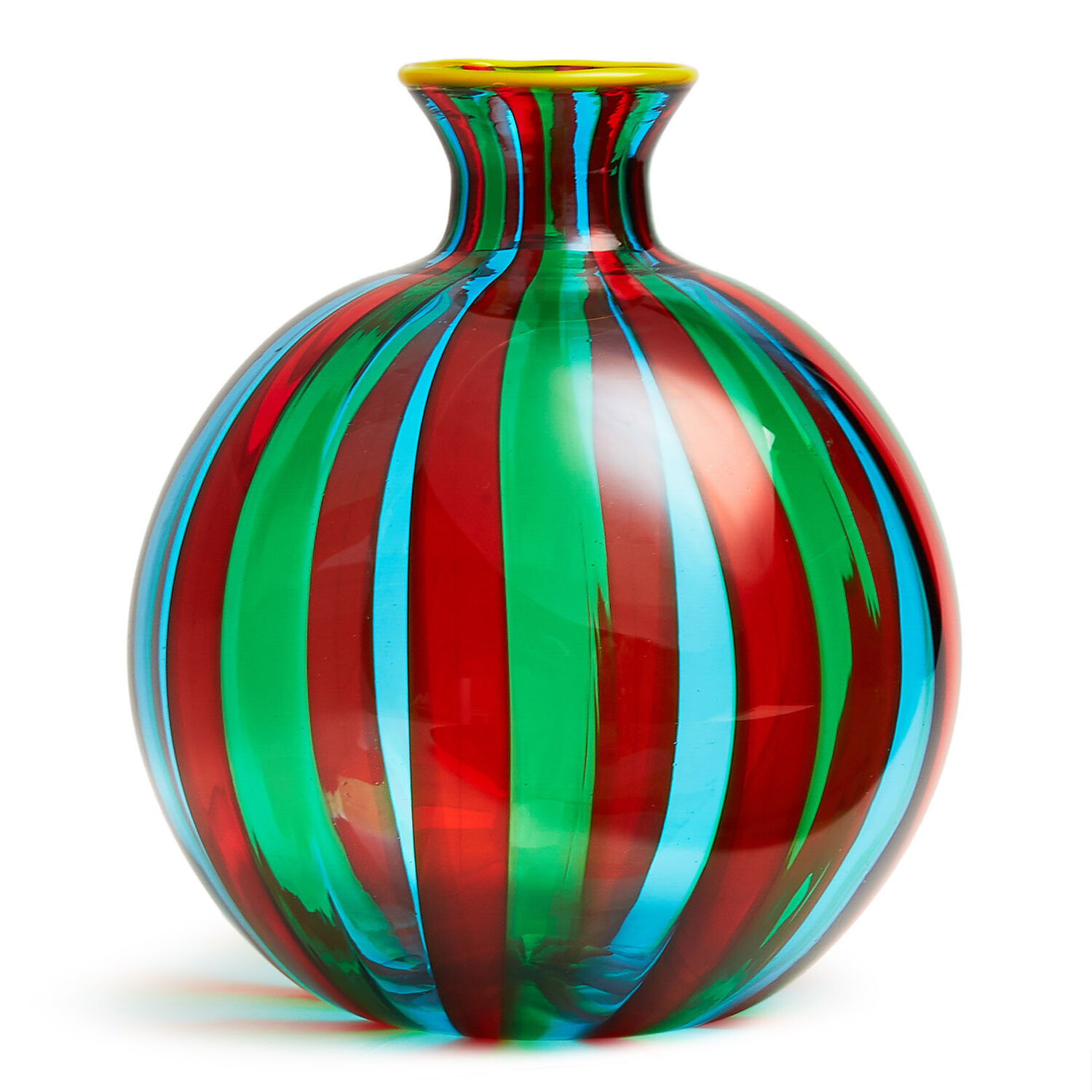 La Doublej Ciccio Vase (liscio) In Arancio/verde/acquamare