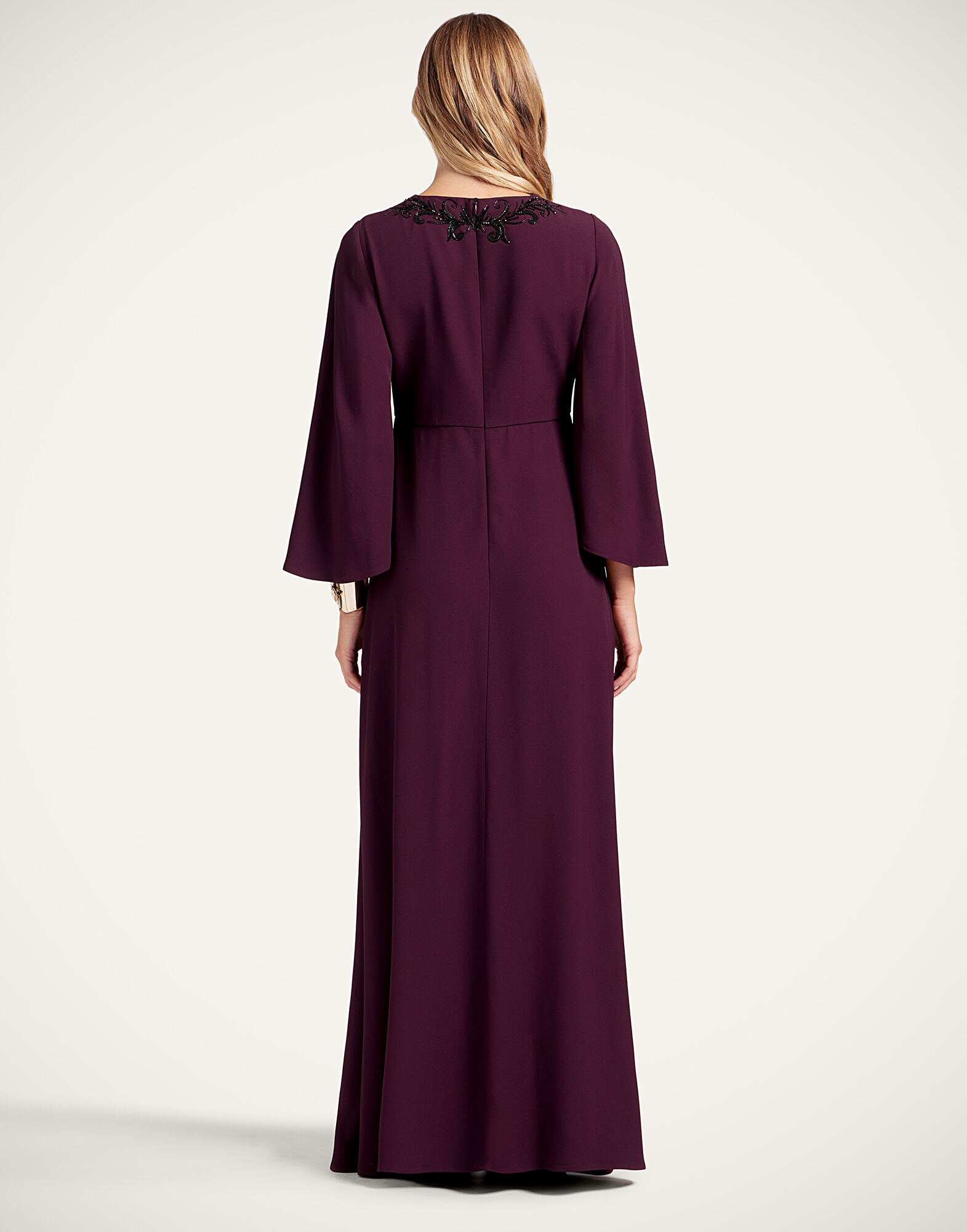 La DoubleJ Long Sorella Dress Solid Burgundy DRE0975SAB001SOLIDRE07