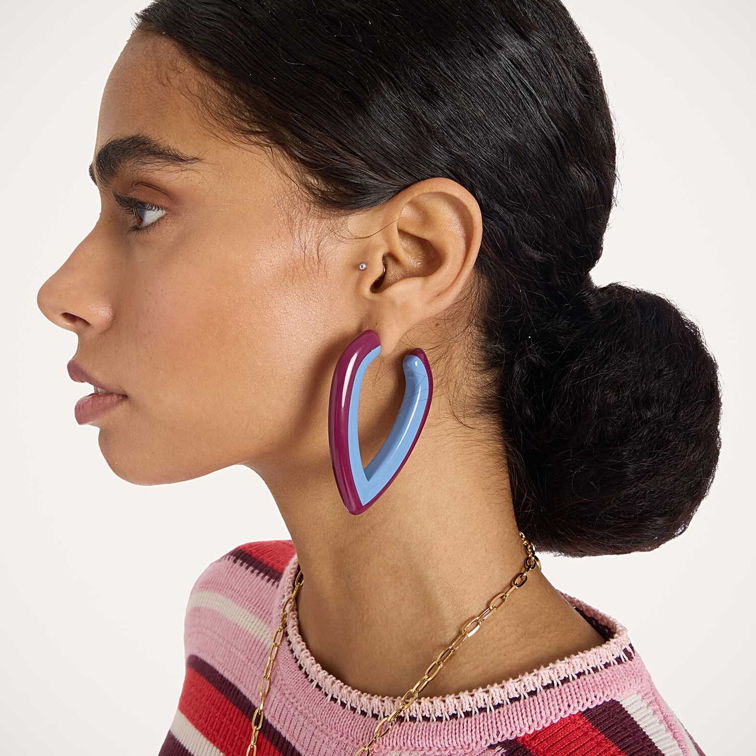 La Doublej Dew Earrings Bicolor Bicolor Light Blue In Multi