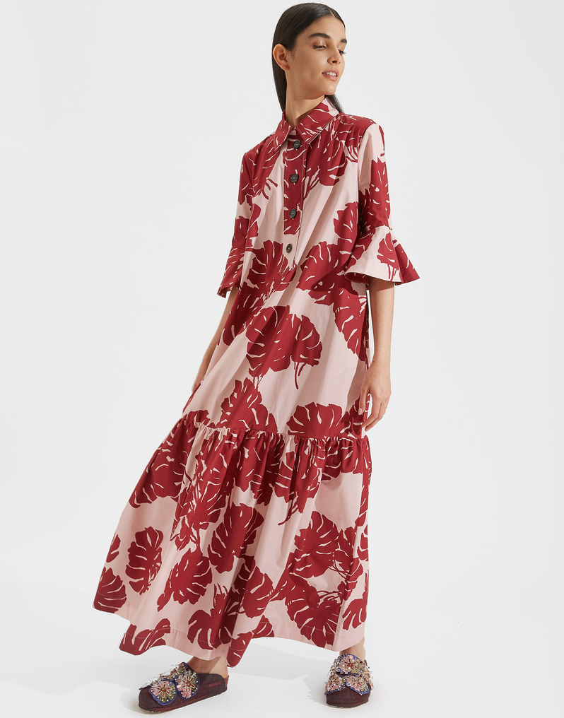 LaDoubleJ Artemis Dress LaDoubleJ Artemis Dress Monstera Rosa DRE0176COT001MON0002