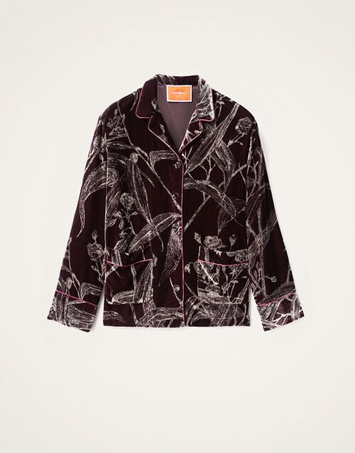 La DoubleJ Pajama Shirt La DoubleJ Pajama Shirt Bamboo Burgundy SHI0077DEV004BMB03RE07