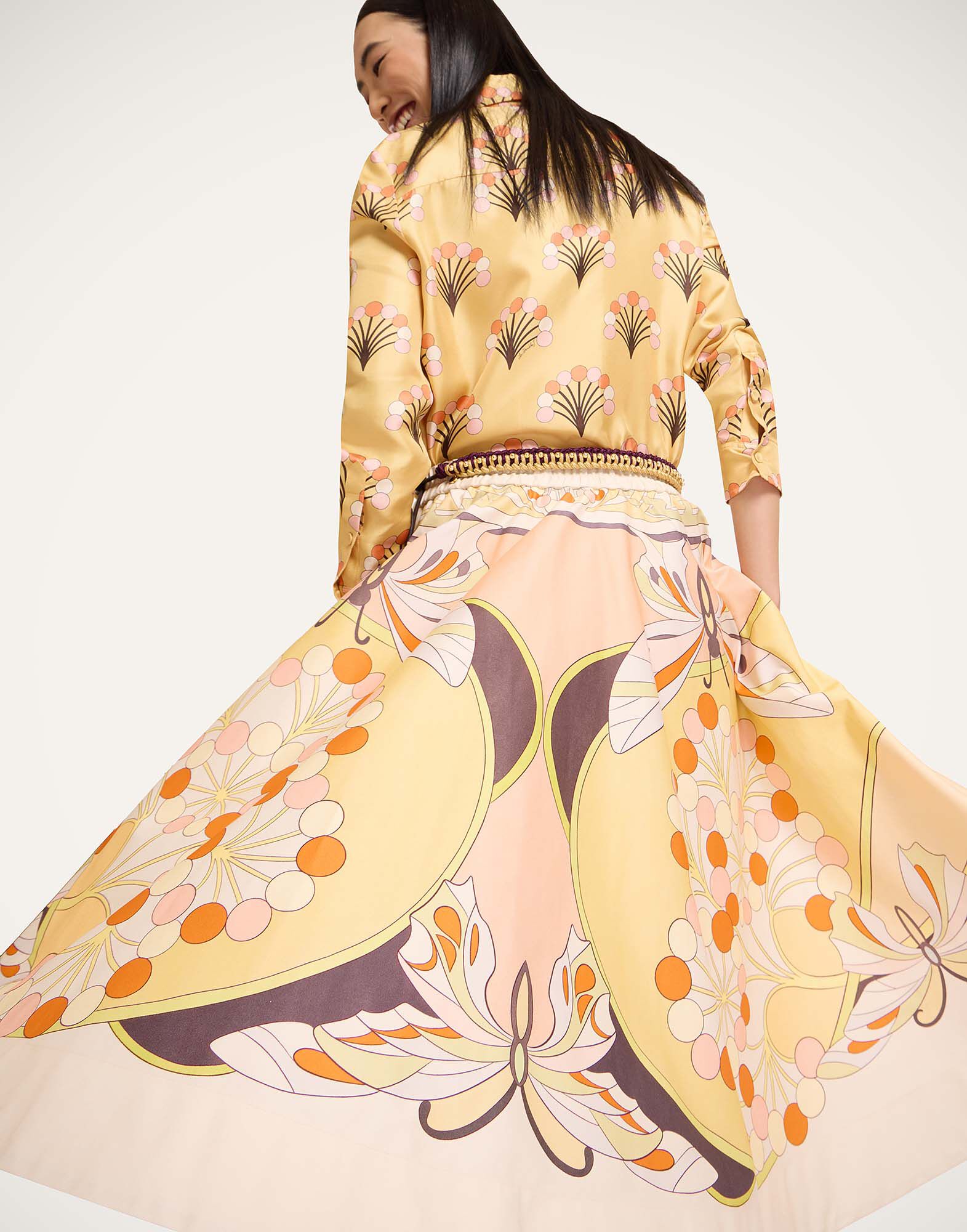 La DoubleJ Ballerina Skirt Florette Plac&eacute;e Pale Pink SKI0199COT094FLO08PI02