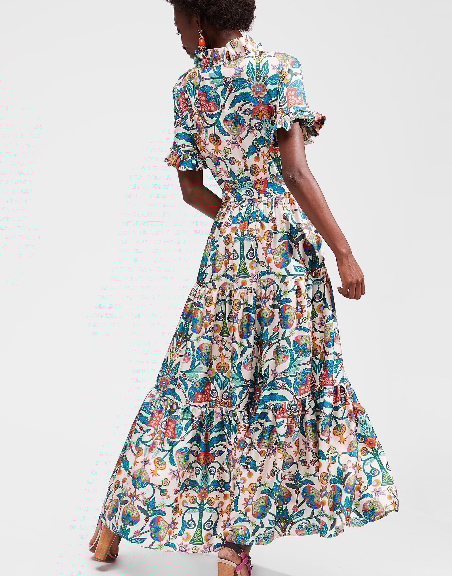 La DoubleJ Long And Sassy Dress Tree Of Life Bianco DRE0017SIL001TFL0001