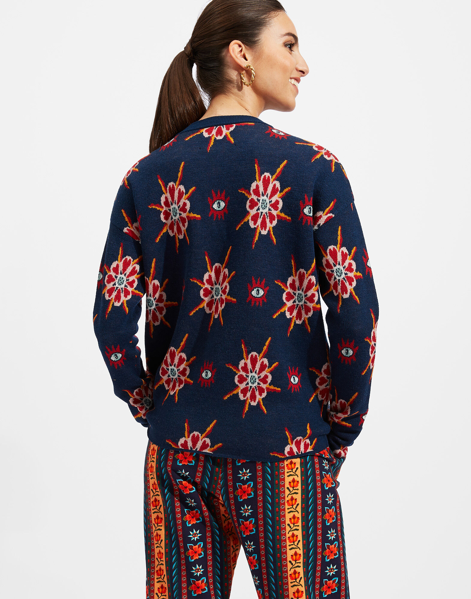 La DoubleJ Jacquard Jumper Occhi Jacquard PUL0088KNI050VAR0090