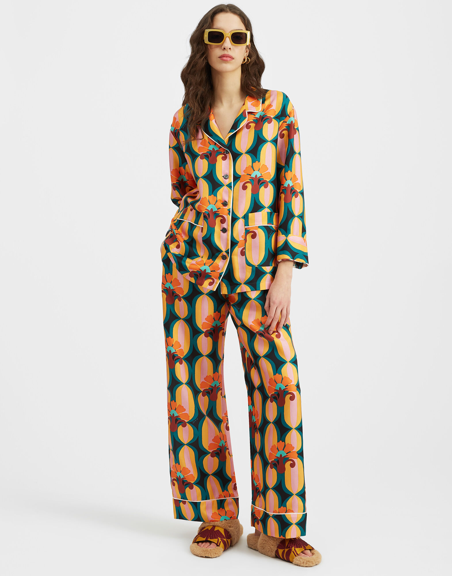 La DoubleJ Pajama Pants Arcturus Blue Petrol TRO0116SIL001ARC01BU05