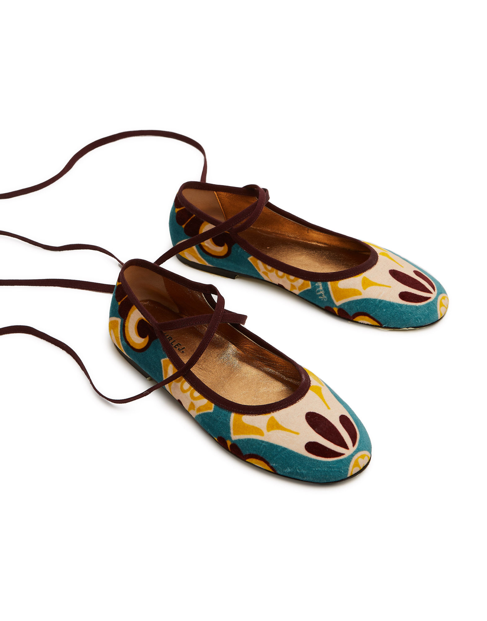 Winter Ballerina Flats in Dendera Light Blue for Women La DoubleJ