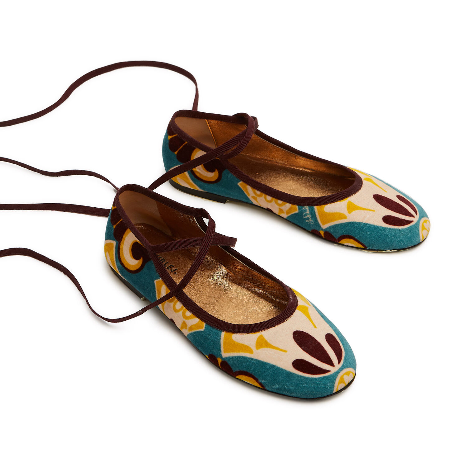 Shop La Doublej Winter Ballerina Flats In Dendera Light Blue